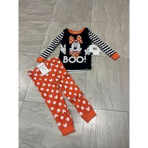 Disney Minnie Mouse Boo Halloween 2pc Jammy Set Girls Size 6-9 Month NEW